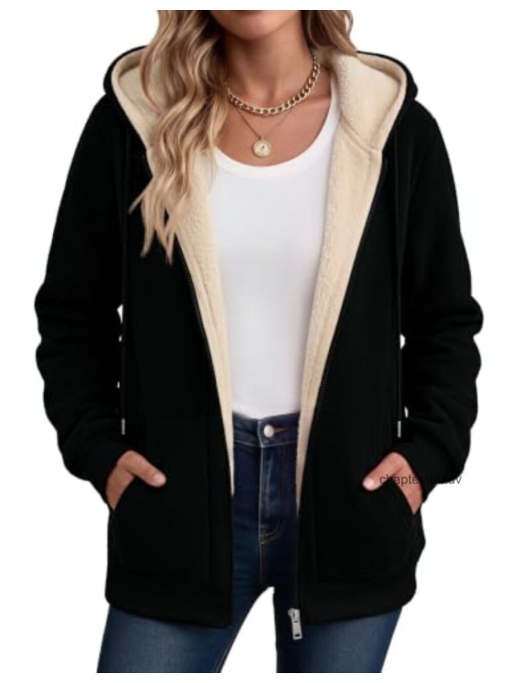 Women's Sherpa Fleece Jacket Zip Up Thick Warm Hoodie Fall Winter Coat